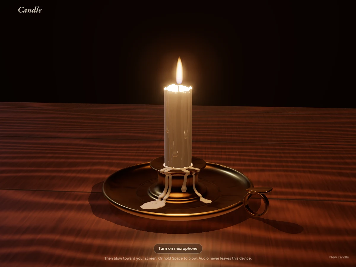 Screenshot of Candle