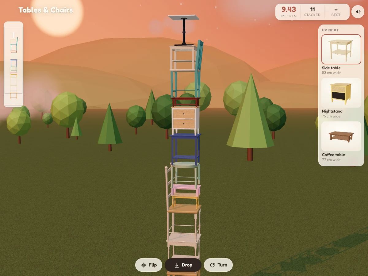 Screenshot of Tables & Chairs